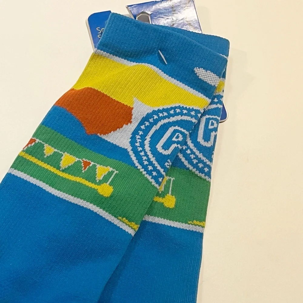 NWT Brooks Pacesetters Running Socks | Blue Yellow Green | S/M